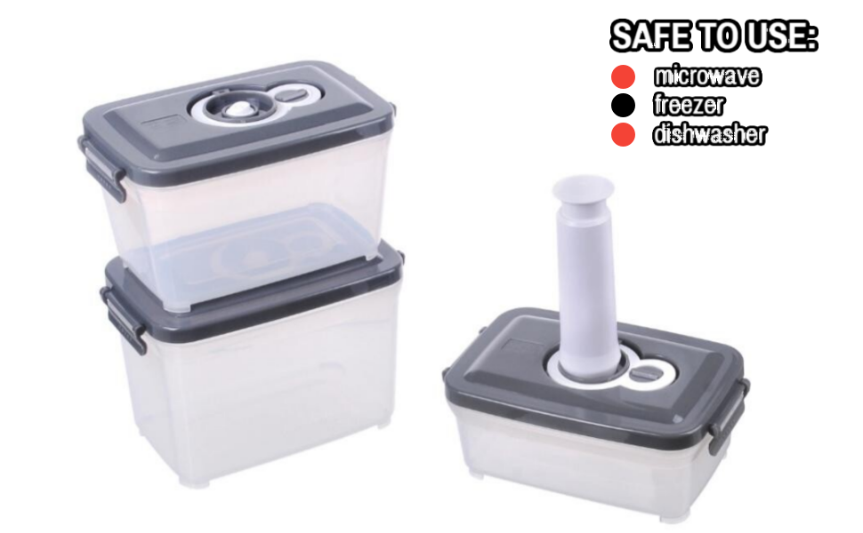 MTR Set of 3 Value Pack Storage Containers Vented Hole & Vacuum Pump BPA Free Kitchen Storage Dishwasher Safe Microwave Safe Freezer Safe Airtight Silicone Containers Leakproof & Reusable