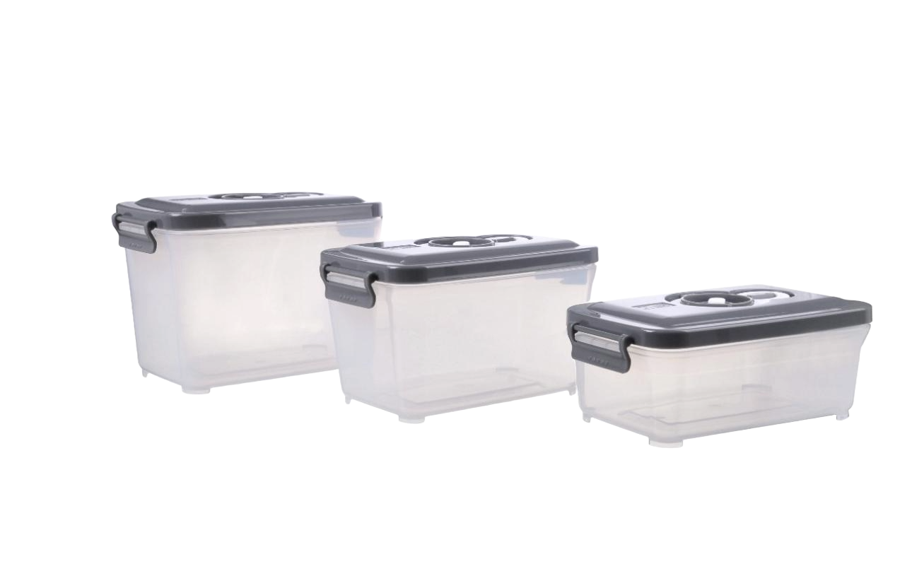 MTR Set of 3 Value Pack Storage Containers Vented Hole & Vacuum Pump BPA Free Kitchen Storage Dishwasher Safe Microwave Safe Freezer Safe Airtight Silicone Containers Leakproof & Reusable