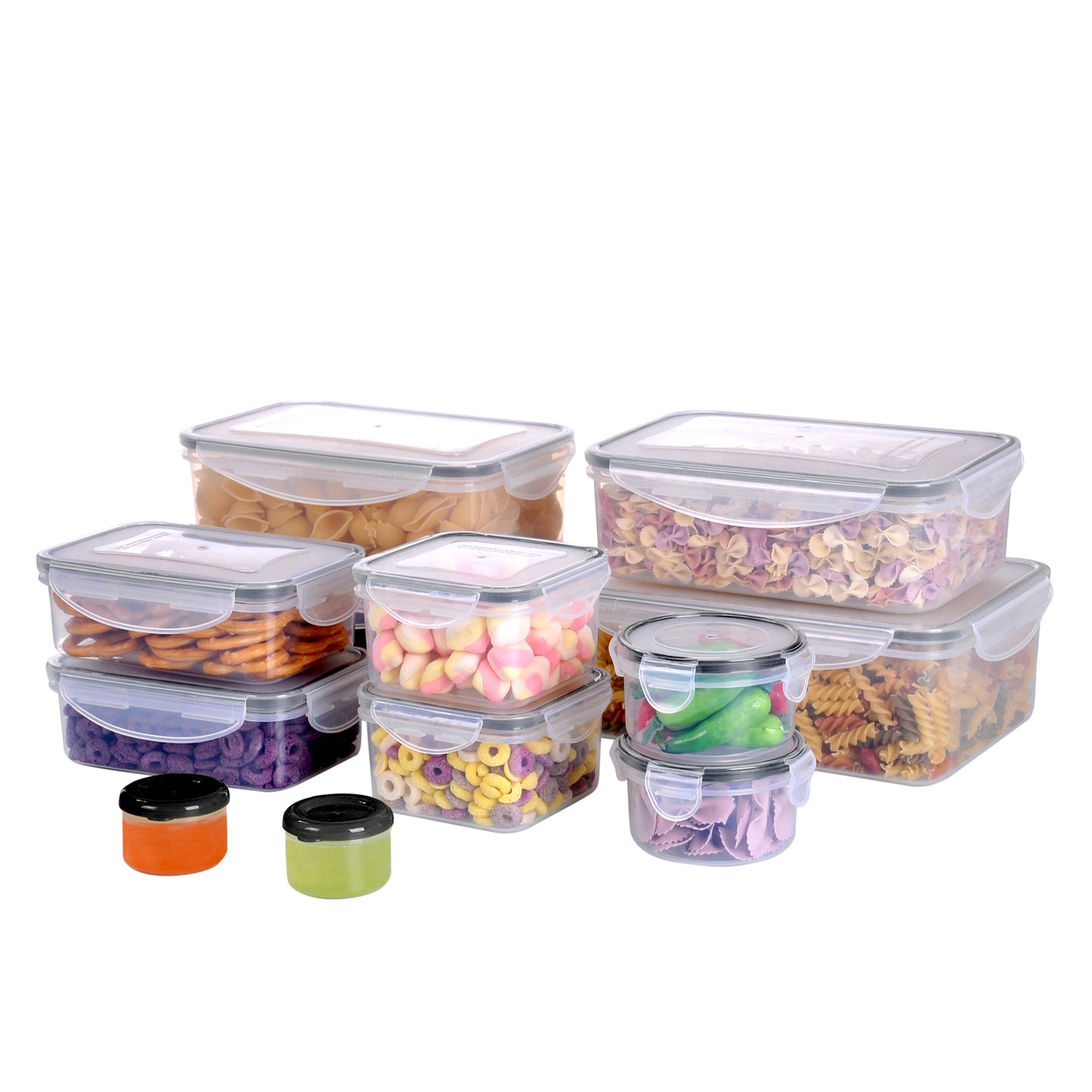 MTR 24 PC Value Pack Storage Containers BPA Free Kitchen Stackable Storage Pantry Organization Dishwasher Safe Microwave Safe  Freezer Safe Airtight Silicone Containers Leakproof & Reusable