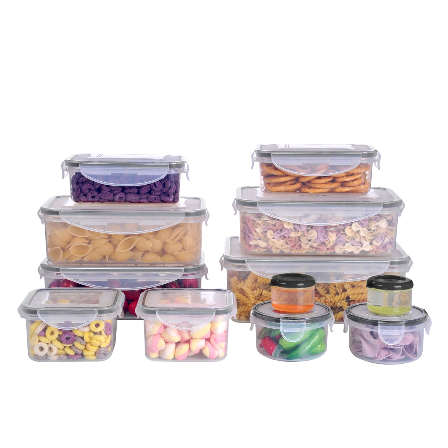 MTR 24 PC Value Pack Storage Containers BPA Free Kitchen Stackable Storage Pantry Organization Dishwasher Safe Microwave Safe  Freezer Safe Airtight Silicone Containers Leakproof & Reusable