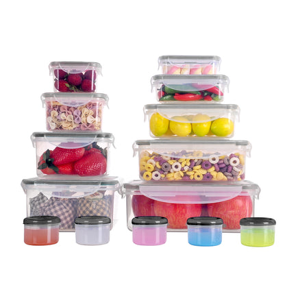 MTR 28 PC Value Pack Storage Containers BPA Free Kitchen Stackable Storage Pantry Organization Dishwasher Safe Microwave Safe  Freezer Safe Airtight Silicone Containers Leakproof & Reusable