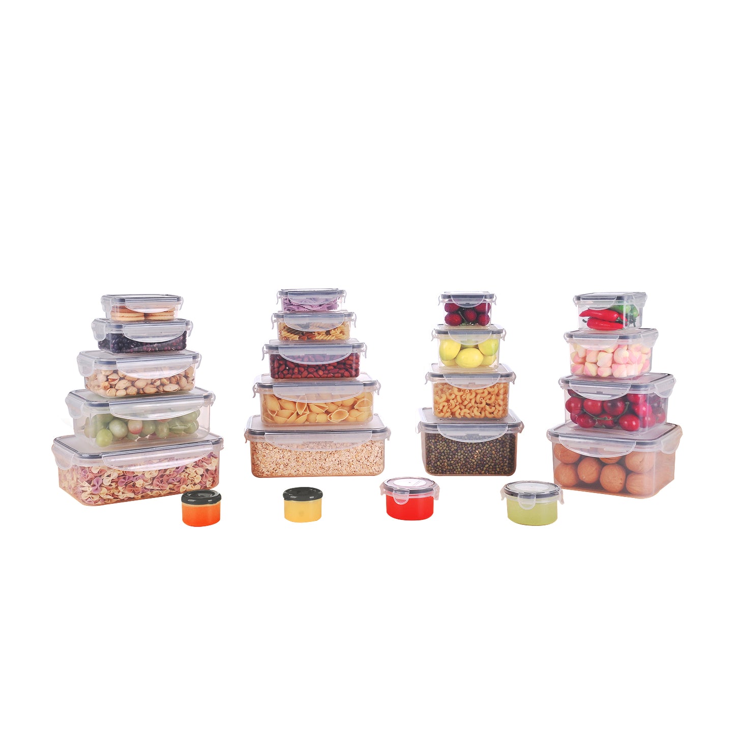 MTR 44 PC Value Pack Storage Containers BPA Free Kitchen Stackable Storage Pantry Organization Dishwasher Safe Microwave Safe Freezer Safe Airtight Silicone Containers Leakproof & Reusable