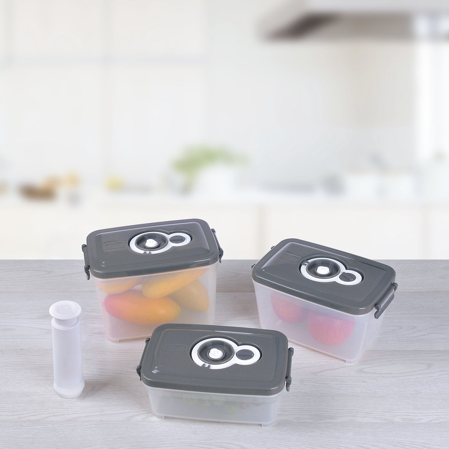 MTR Set of 3 Value Pack Storage Containers Vented Hole & Vacuum Pump BPA Free Kitchen Storage Dishwasher Safe Microwave Safe Freezer Safe Airtight Silicone Containers Leakproof & Reusable