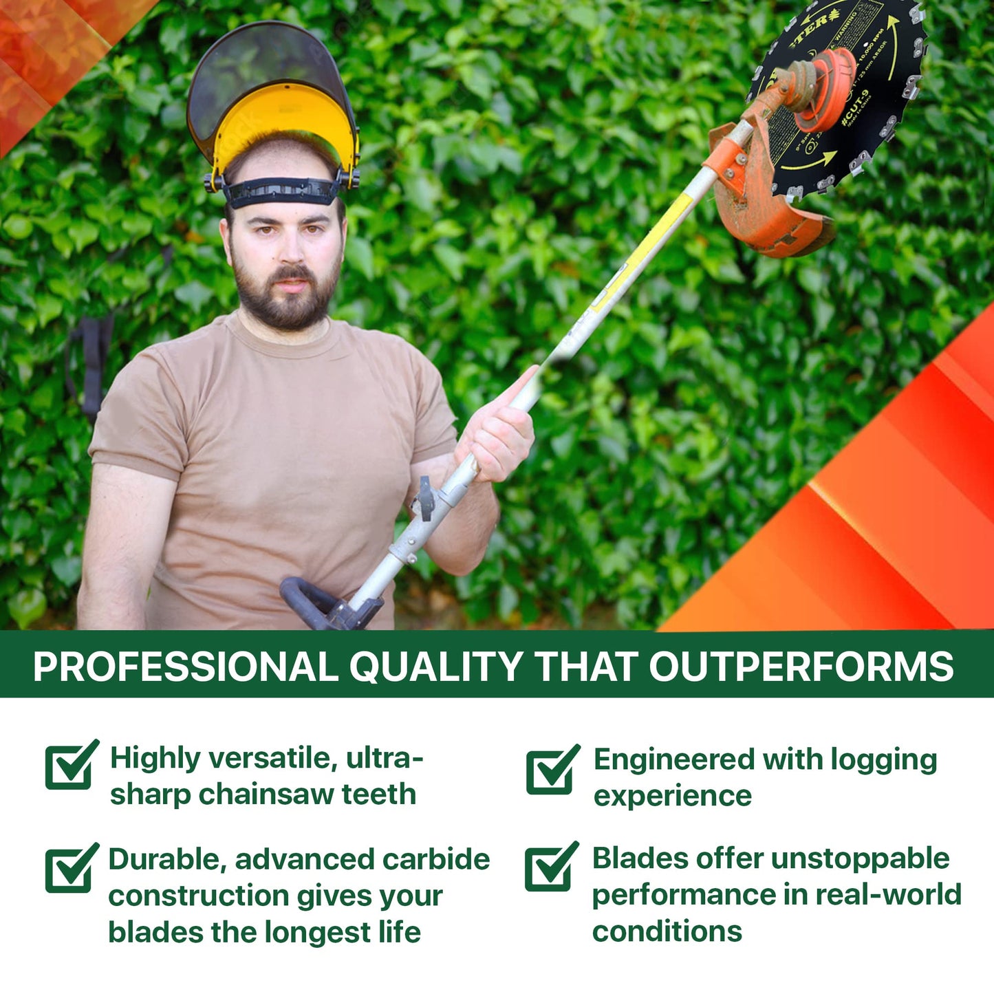 FORESTER Brush Cutter Blades - Trimmer Chainsaw Tooth Saw Blade - for Trimming Trees, Can Replace String Trimmer, Underbrush, and More