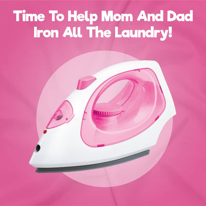 Misco Toys Kids Kitchen Appliances, Children Kitchen Pretend Play Laundry Iron Appliance Set for Toddlers, Real Lights and Vapor/steam Function, simulations Sound, Safe and Fun for All Kids.(Pink)