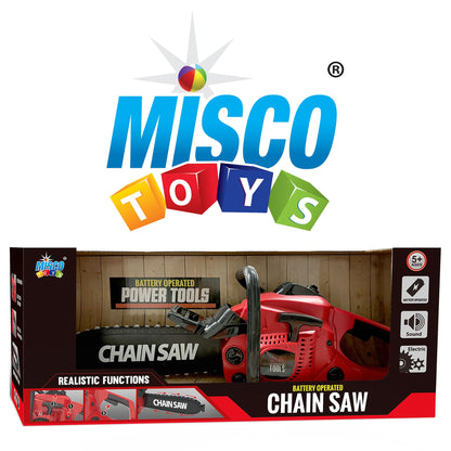 Misco Toys Pretend Play Kids Chainsaw Toy Tool Garden Set, Kids Construction Gardening Toy,Real Sound and Spin, Perfect for Toddlers and Babies, Realistic Effect and Great Gift!