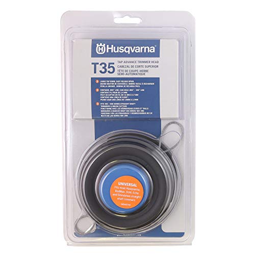 Husqvarna 537388101 Universal T35 Tap Advance Straight Shaft String Trimmer Head Prewound with .095-Inch Line Blue/Black