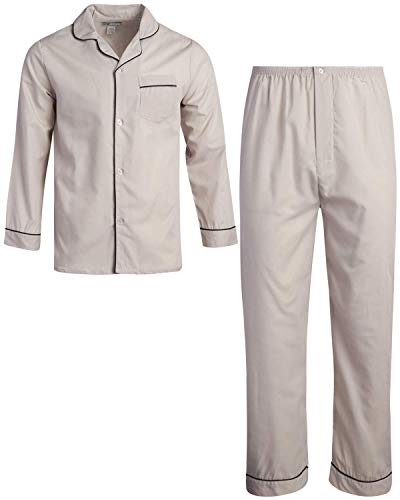 Ten West Apparel Men’s Pajamas Set - Long Sleeve Button Down Sleep Shirt and Pajama Bottoms Sleepwear Set