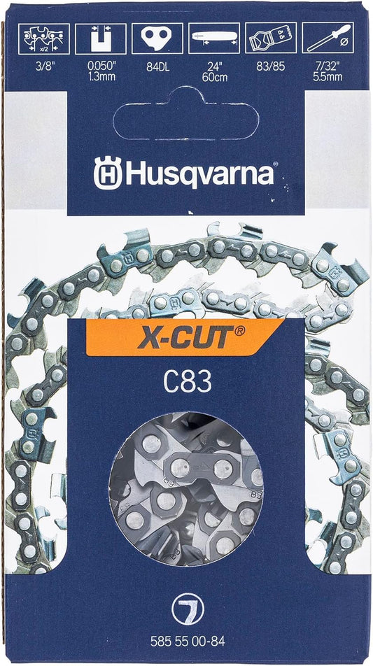 Husqvarna 585550084 X-Cut C83 24" Chainsaw Chain 3/8" Pitch .050 Gauge 84 DL