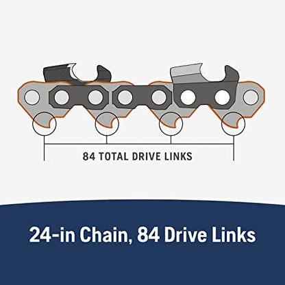 Husqvarna X-Cut S83G 24 Inch Semi Chisel Chainsaw Chain, 3/8" Pitch, .050 Gauge