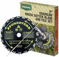 FORESTER Brush Cutter Blades and File Set - Trimmer Chainsaw Tooth Saw Blade - for Trimming Trees, Cutting String, Underbrush, and More - 20 Tooth 9" Circular Brush Blade with 3/16" File