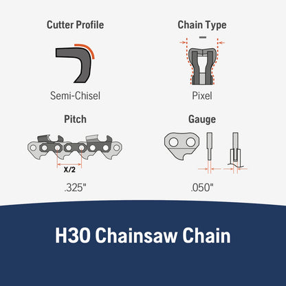Husqvarna Chainsaw Chain 18-Inch .050 Gauge .325 Pitch Low Kickback Low-Vibration, Orange/Gray, 18 inches (531300439)