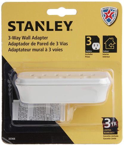 Stanley 30366 3 Way Wall Adapter, White