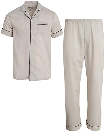 Ten West Apparel Men's 2-Piece Pajama Set with Short Sleeve Shirt and Long Pants