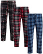 Ten West Apparel Men’s Pajama Bottoms – 3 Pack Flannel Fleece Sleep and Lounge Pants (M-XXL)