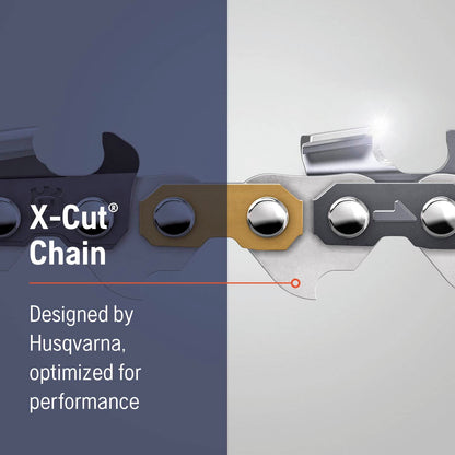 Husqvarna X-Cut SP33G 16 Inch Chainsaw Chain, .325" Pitch, .050" Gauge, 66 Drive Links, Pre-Stretched Chainsaw Blade Replacement with Superior Lubrication and Low Kickback, Gray