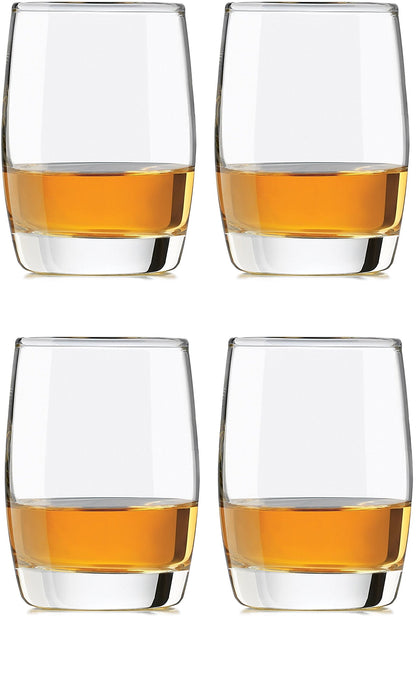 Circleware Heavy Base Scotch Whiskey Glass Drinking Glasses, Set of 4, Entertainment Dinnerware Glassware for Water, Juice, Beer & Bar Liquor Dining Decor Beverage Cups Gifts, 12 oz, Glen Rocks