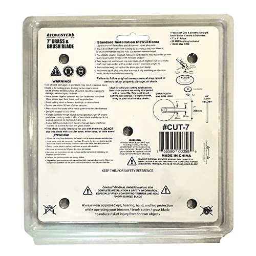 FORESTER Brush Cutter Blades - Trimmer Chainsaw Tooth Saw Blade - for Trimming Trees, Can Replace String Trimmer, Underbrush, and More