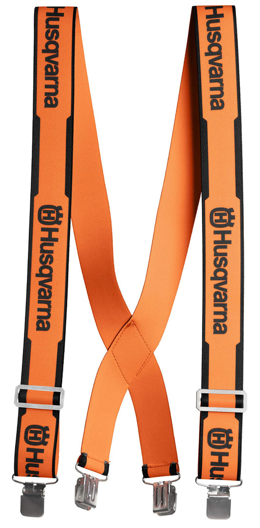 Genuine Husqvarna 505618500 Orange Suspenders with Metal Clips