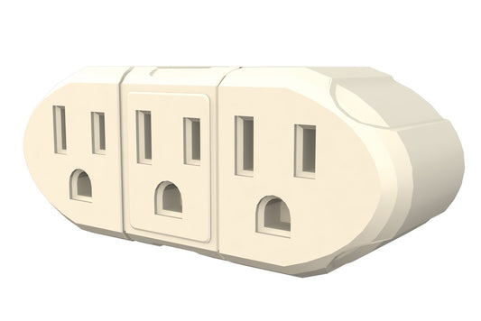 Stanley 30367 3 Way Wall Adapter with Grounded 3-Outlet Adapter, Beige