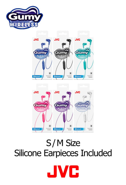JVC Soft Wireless Earbud with Stayfit Tips, Remote and Mic and Bluetooth Blue (HA-FX9BTA)