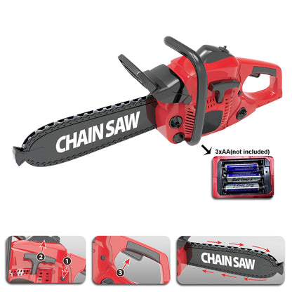 Misco Toys Pretend Play Kids Chainsaw Toy Tool Garden Set, Kids Construction Gardening Toy,Real Sound and Spin, Perfect for Toddlers and Babies, Realistic Effect and Great Gift!