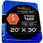 P-LINE Large Blue Tarp Cover – Outdoor Tarp for Pools, Boats, Cars and Trucks – Waterproof Tarp Cover – Heavy-Duty Poly Tarp with Grommets for Secured Tie-Down – 5mil Thick
