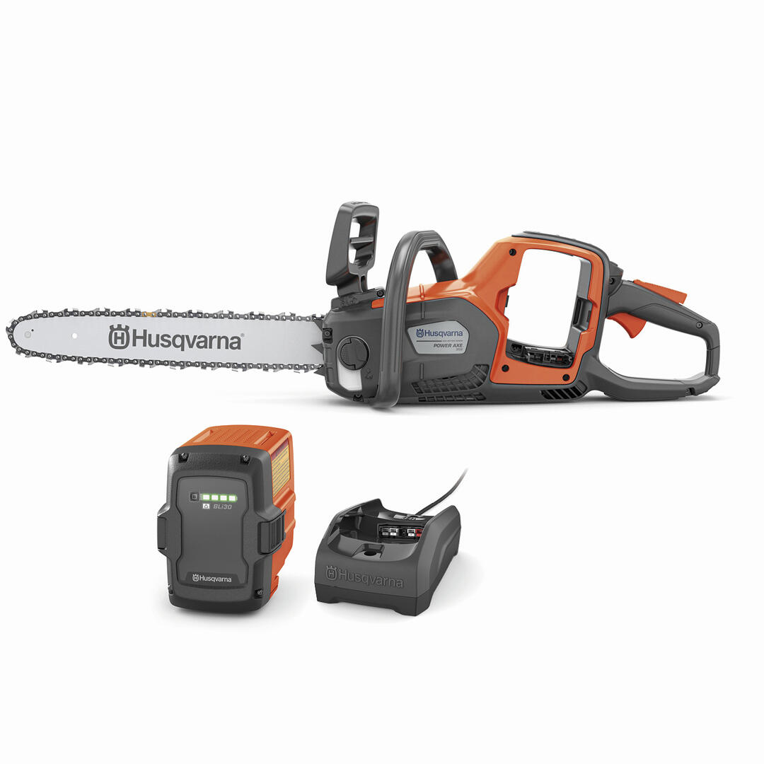 Husqvarna Power Axe 350i 18 inch 40V Battery Powered Cordless Chainsaw, 4 Ah Battery and Charger Included