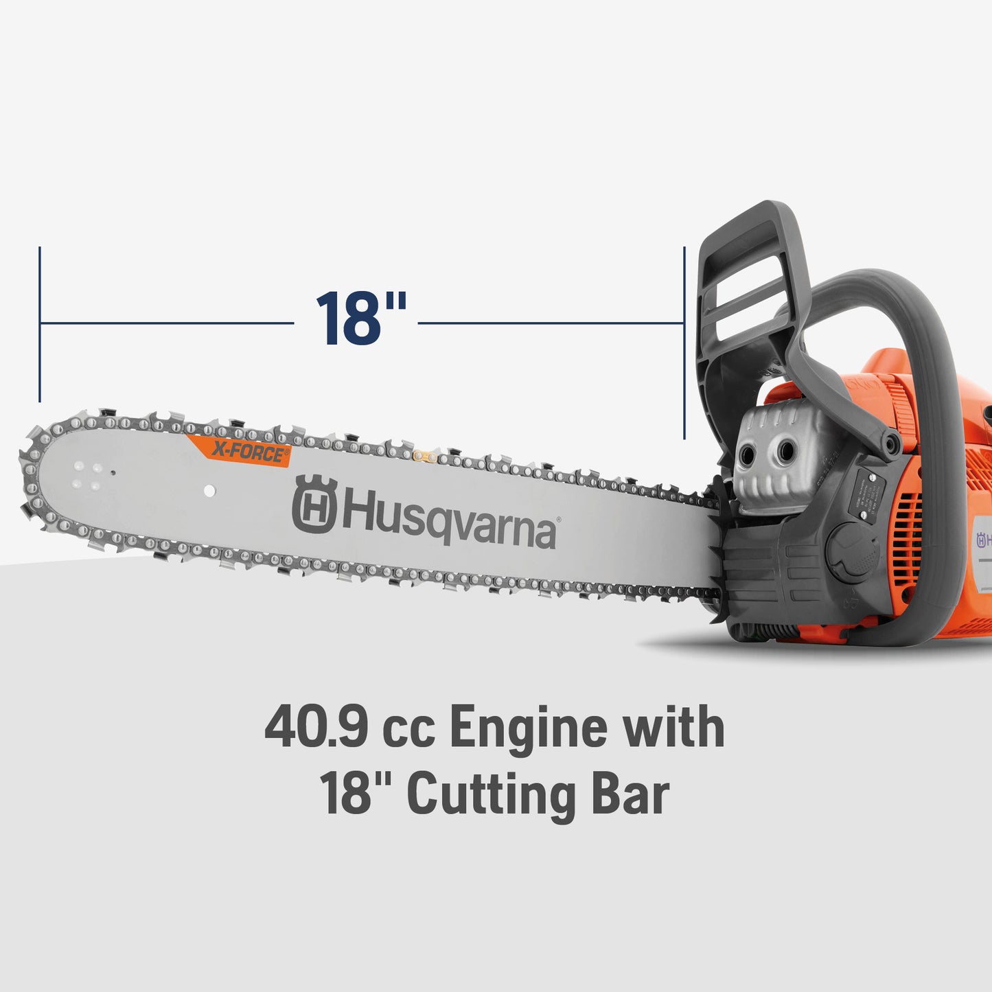 Husqvarna 440 Gas Chainsaw with X-Cut Chain, 40-cc 2.4-HP, 2-Cycle X-Torq Engine, 18 Inch Chainsaw