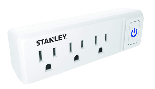 Stanley 30316 3-Outlet Wall Adapter with Illuminated On/Off Switch, White