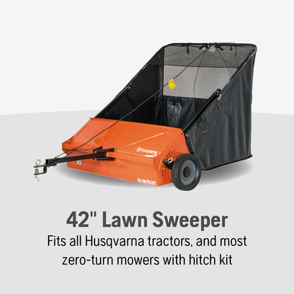 Husqvarna LS42 42-inch Lawn Sweeper, 22 Cu. Ft. Riding Mower Attachments