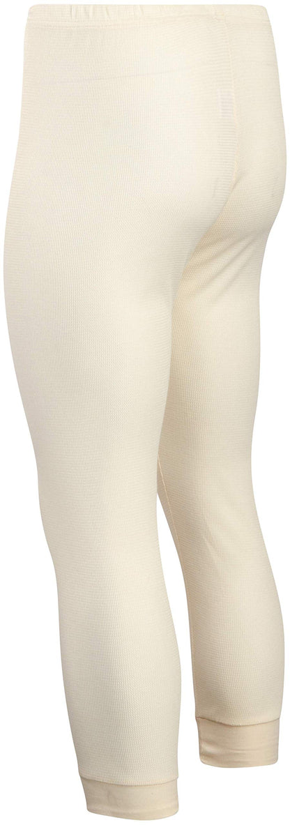 Fourcast Big Men's Thermal Pajama Set - Plus Sized Base Layer Long Sleeve Waffle T-Shirt and Long John Pants, Ecru, Size Large