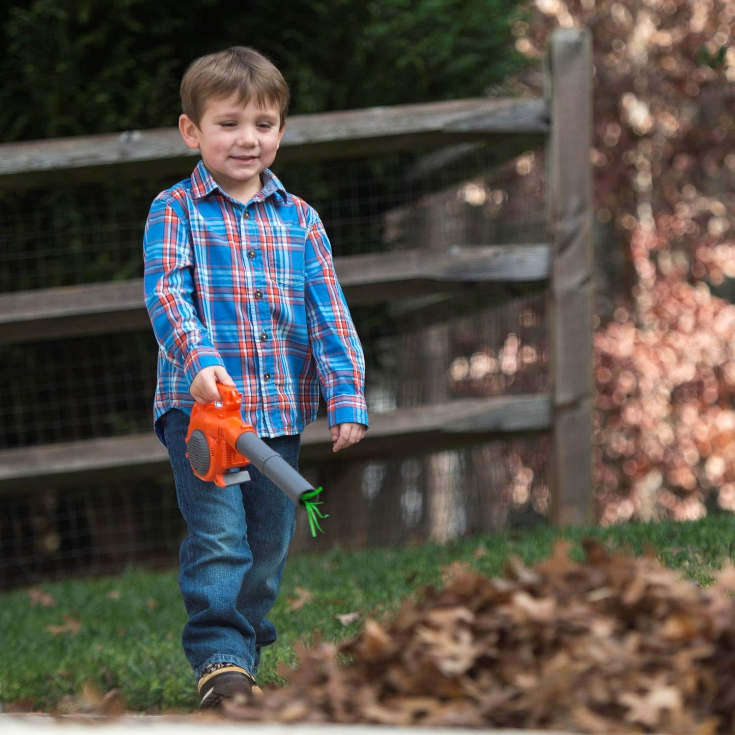 Husqvarna Kids Battery Operated Toy Leaf Blower + Weed Eater + Lawn Mower w/ Sound