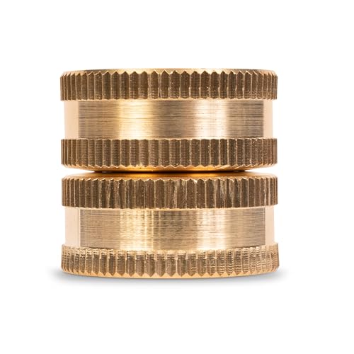Gilmour 7FHS7FH Brass Water Hose Connector | Double Female Thread with Swivel | 3/4 Inch x 3/4 Inch Garden Hose Adapter
