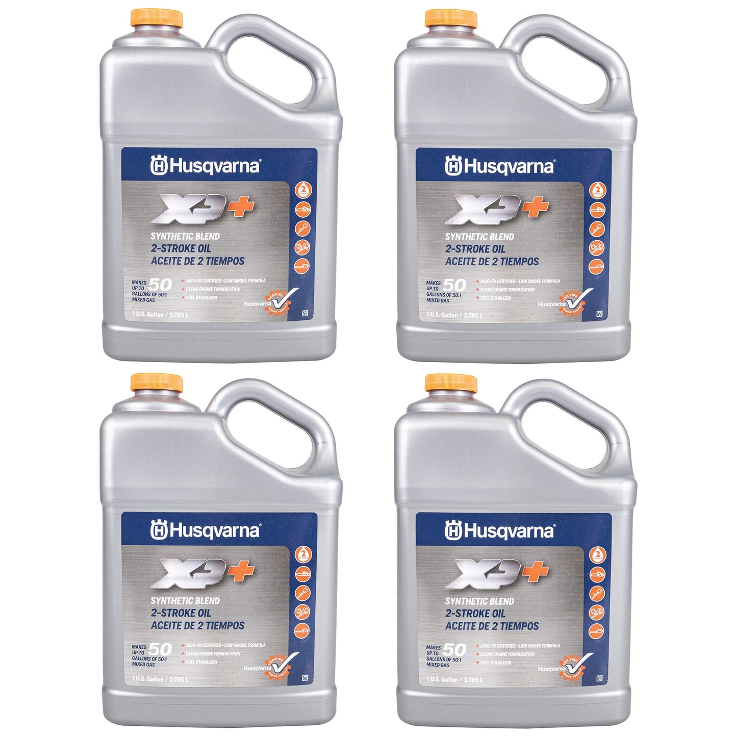 Set of 4 Husqvarna 2 Stroke XP Oil 1 Gallon Bottle Pro Performance 50:1 mix