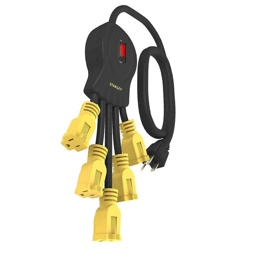 STANLEY Power Squid with 5 Grounded Outlets, 16 x 5 x 2 inches