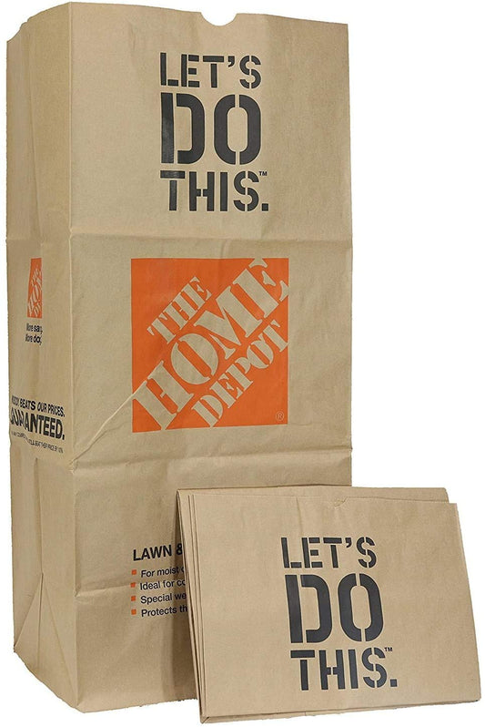 The Home Depot 49022-25PK Heavy Duty Brown Paper Lawn and Refuse Bags for Home and Garden, 30 gal (Pack of 50)