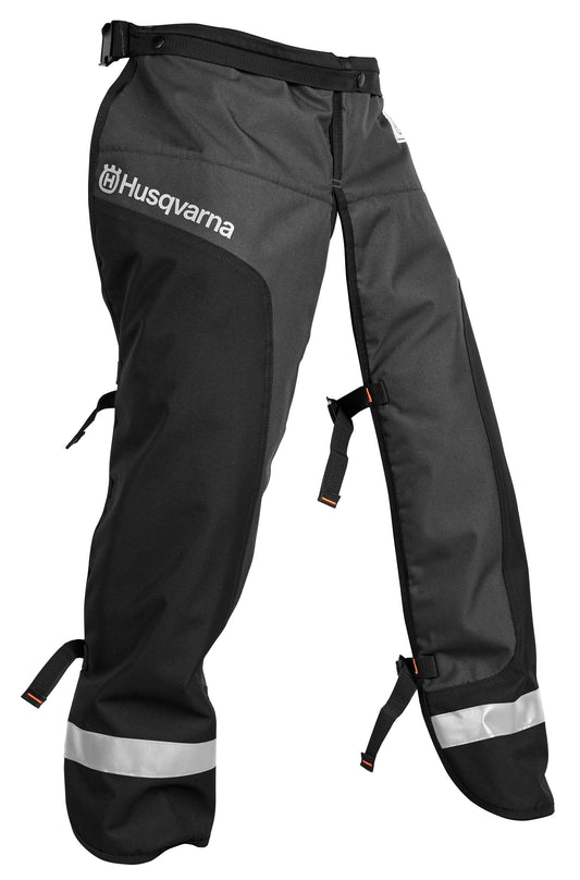 Husqvarna 587160703 Functional Apron Chainsaw Chaps 40-42 Inch, Chainsaw Safety Equipment with 5 Layers, Adjustable Belt and Gear Pocket, Black