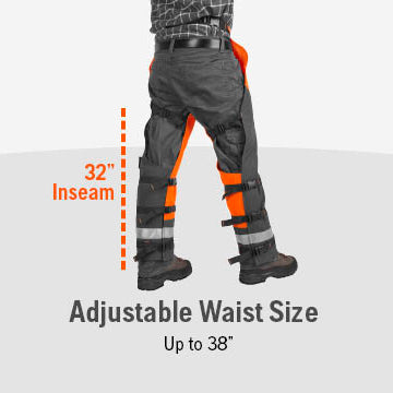 Husqvarna 587160704 Technical Apron Wrap Chainsaw Chaps 36- to 38-Inch, Chainsaw Safety Equipment with 5 Layers, Adjustable Belt and Gear Pocket, Orange