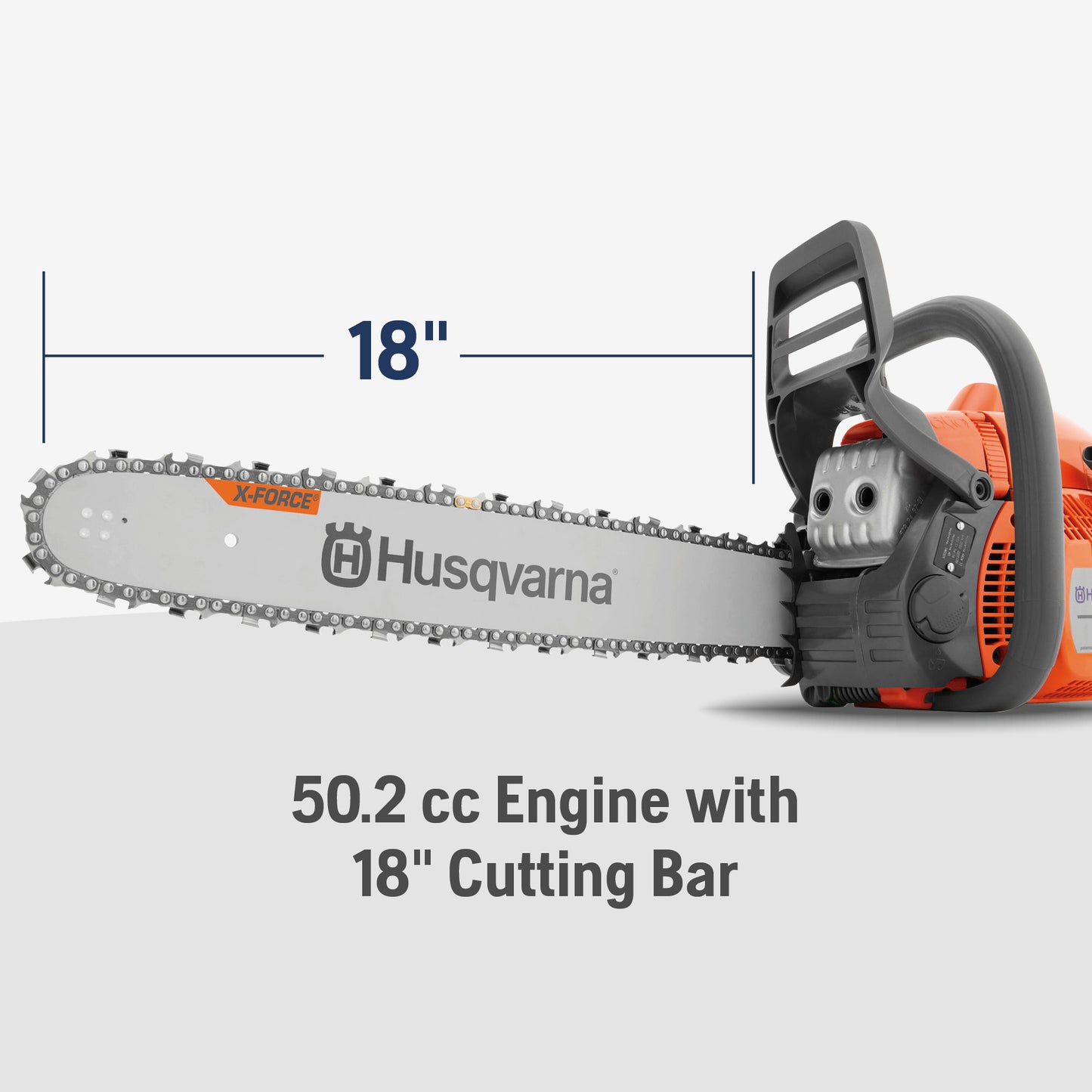 Husqvarna 450 Rancher 50.2-cc 18 inch Gas Chainsaw, 0.050" Gauge and .325" Pitch