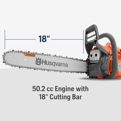 Husqvarna 450 Rancher 50.2-cc 18 inch Gas Chainsaw, 0.050" Gauge and .325" Pitch