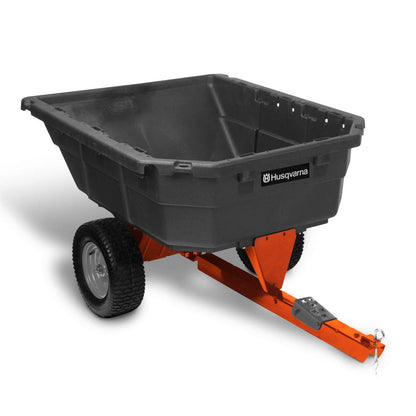 Husqvarna DC1000p 12.5 Poly Swivel Utility Dump Cart, Lawn Mower Attachments with 1,250-Lb. Weight Capacity