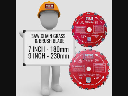 MTR Saw Chain Tooth Brush Cutter Blades 7” & 9” Circular Blade Weed Eater Cutter Trimmer 10,000RPM Steel Grass Brush Cutter Blade Forest Trees Wood Metal Multi Use Blades & Bundle Kits