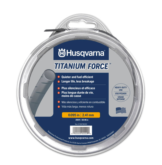 Husqvarna Titanium Force 0.095-Inch, 140-Foot String Trimmer Line Spool, Professional Grade Copolymer Weed Eater Line