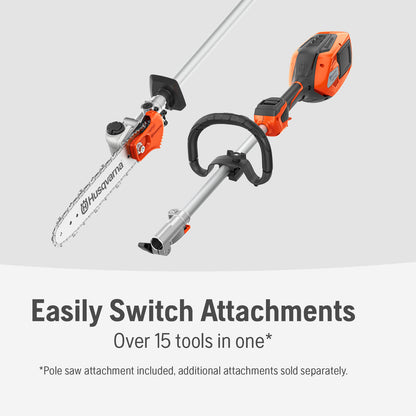 Husqvarna 330iKP 18 inch Dual Direction Straight shaft 40V Battery Powered Cordless Attachment Capable Combi Switch and Polesaw Attachment with, 4 Ah Battery and Charger Included