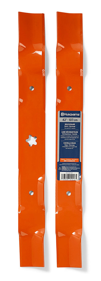 Husqvarna 42-Inch Mulching Lawn Mower Blades for Riding Mowers, Pack of 2