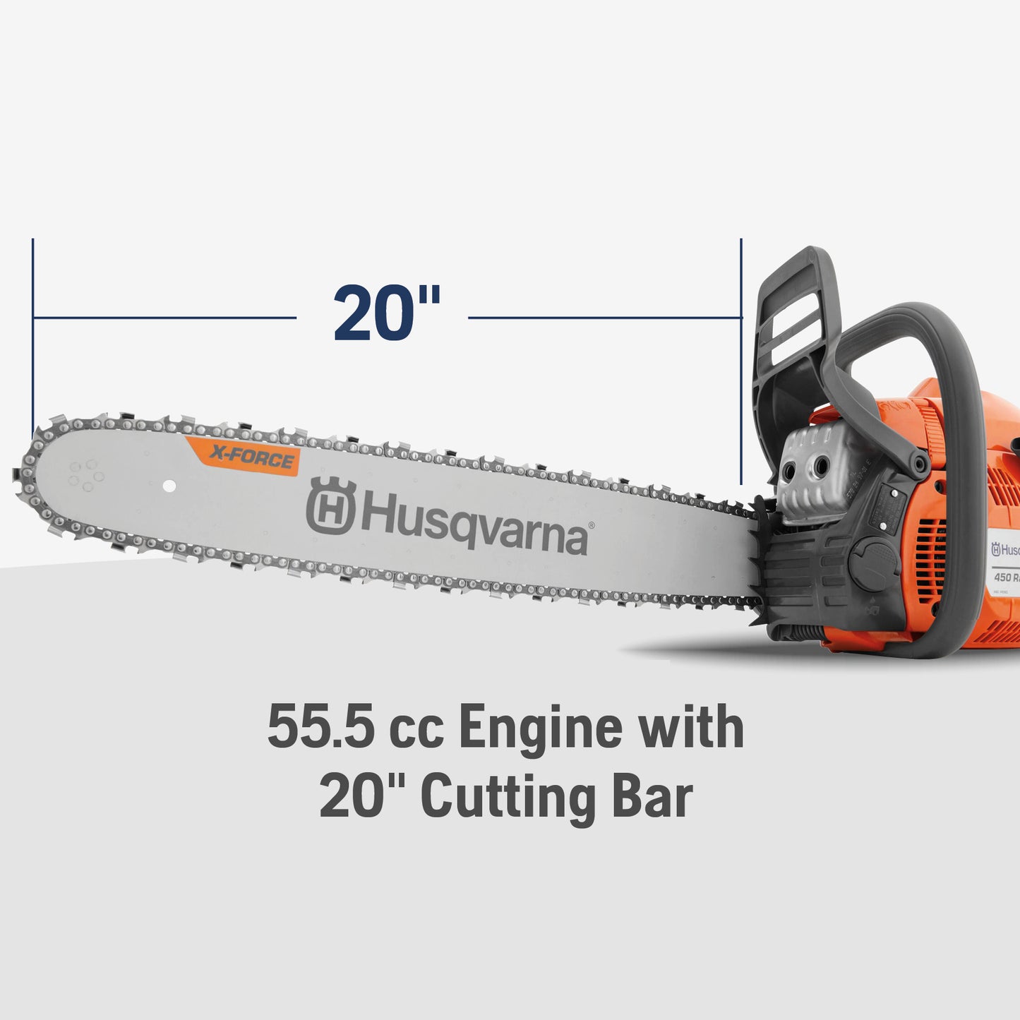 Husqvarna 455 Rancher Gas Chainsaw, 55-cc 3.5-HP, 2-Cycle X-Torq Engine, 20 Inch Chainsaw