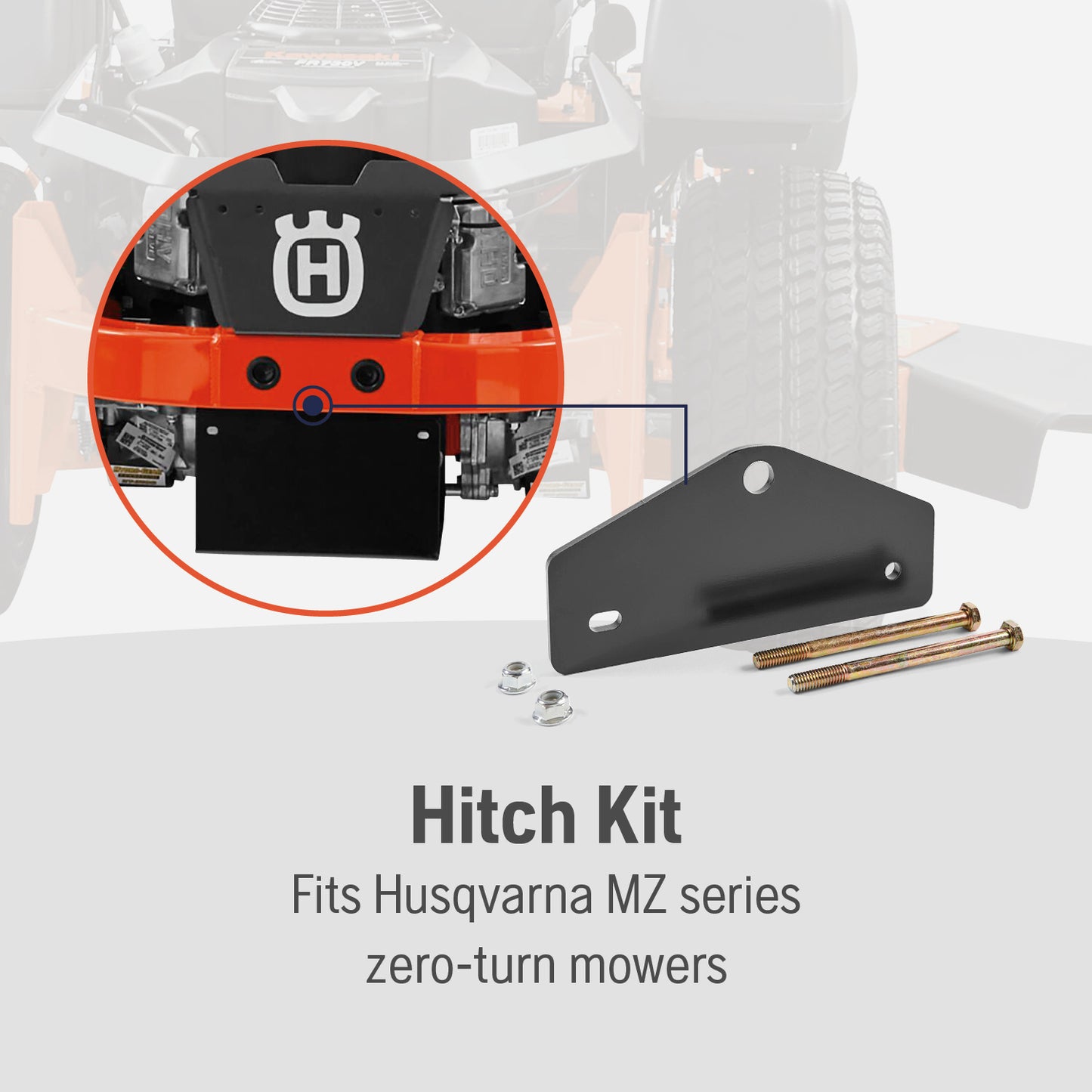 Husqvarna ZTR Tow Hitch Bracket for MZ and M-ZT Series, Heavy Duty Lawn Mower Hitch Kit