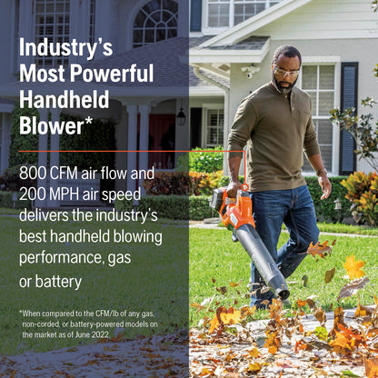 Husqvarna Leaf Blaster™ 350iB 800-CFM 200-MPH 40V Battery Powered Cordless Leaf Blower, Battery and Charger Included