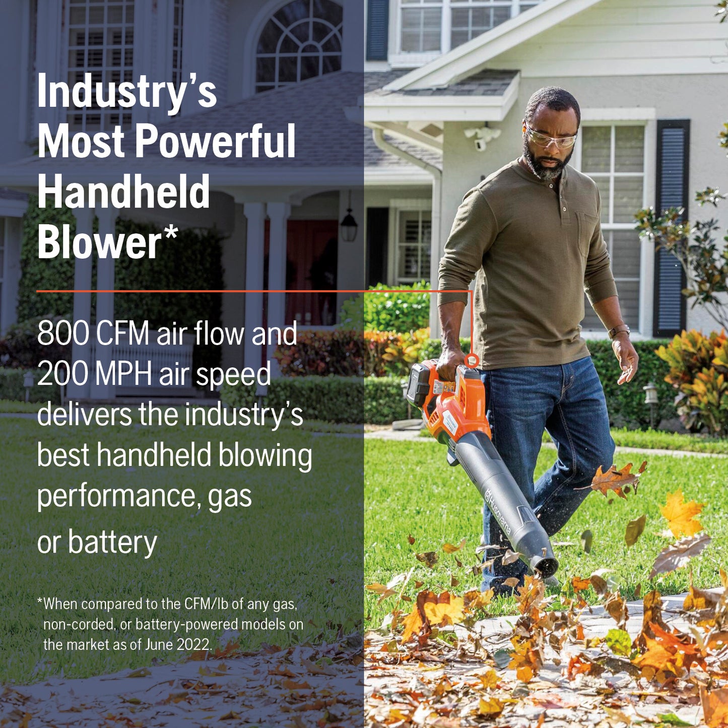 Husqvarna Leaf Blaster™ 350iB 800-CFM 200-MPH 40V Battery Powered Cordless Leaf Blower, Battery and Charger Not Included